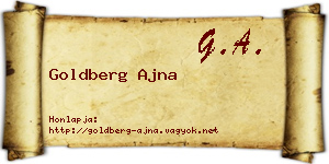 Goldberg Ajna névjegykártya